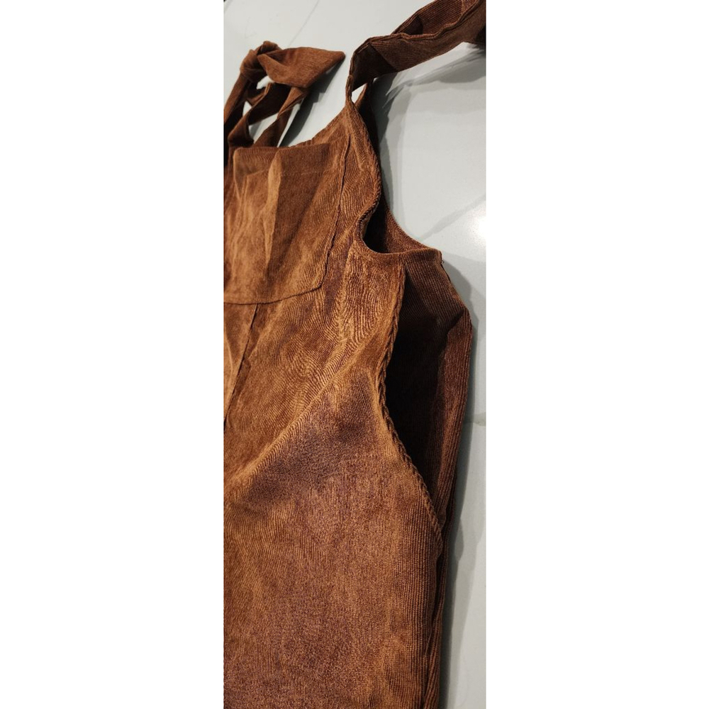 Wanderlux Brown Corduroy Overalls Women's S Adjustable Straps Bib jumpsuit NWT - Picture 6 of 12